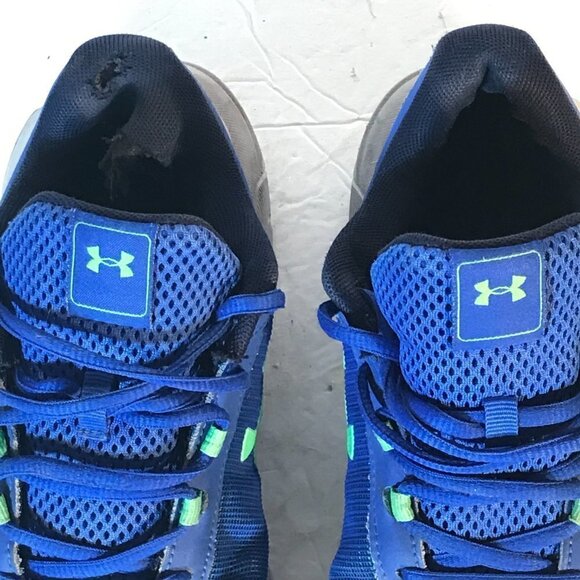 Under Armour Blue Green Run Running Track Training Workout Athletic Shoes - Picture 4 of 10